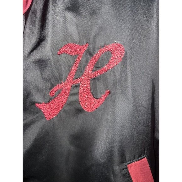 Honor The Gift Stadium Jacket Women’s NEW XS Varsity Nwts Black Maroon 1B - Picture 9 of 15